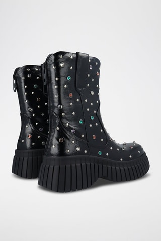 Bottines en cuir vegan - Noir