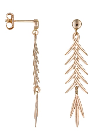 Brincos Folhas brilhantes Ouro amarelo