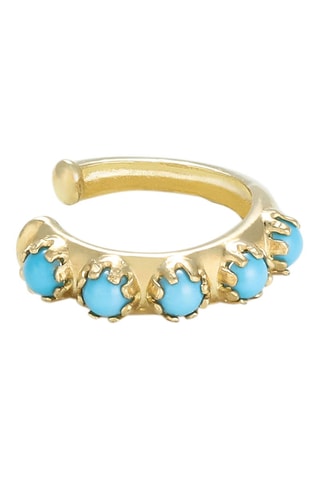 Earcuff Marla Ouro amarelo e turquesas