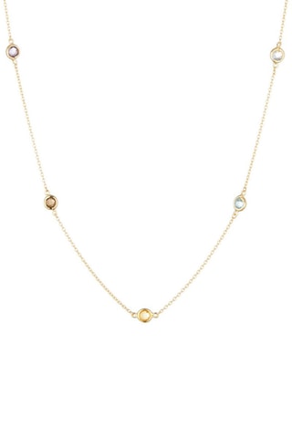 Colar Pequenas Pépites Ouro amarelo, quartzo, citrina, topázio e ametista