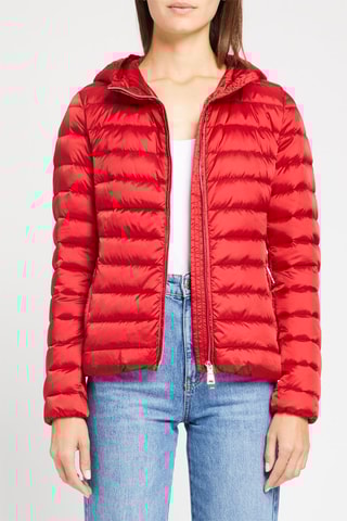 Gewatteerde Jas met Capuchon Rood