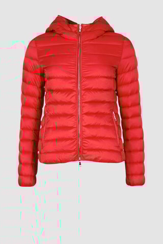 Gewatteerde Jas met Capuchon Rood