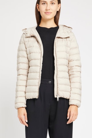 Gewatteerde Jas met Capuchon Beige