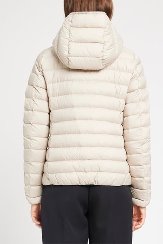 Gewatteerde Jas met Capuchon Beige