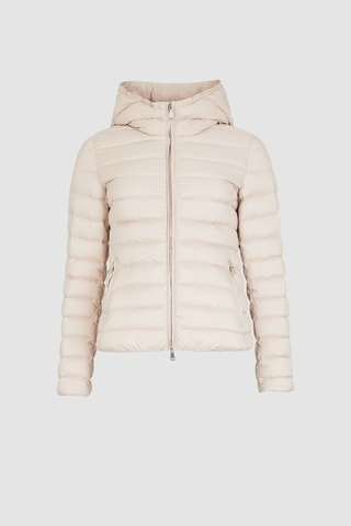 Gewatteerde Jas met Capuchon Beige