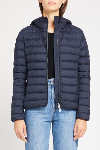 Gewatteerde Jas met Capuchon Marineblauw