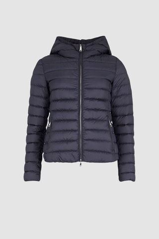 Gewatteerde Jas met Capuchon Marineblauw