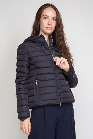 Gewatteerde Jas met Capuchon - Marineblauw