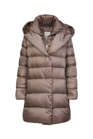 Doudoune longue à capuche - Mauve