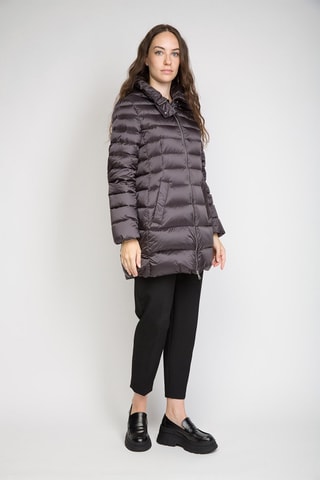 Doudoune longue à capuche - Gris