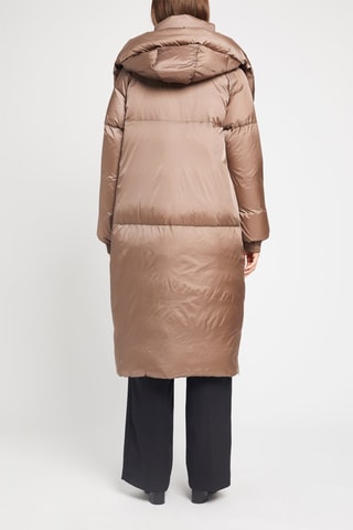 Doudoune brillante longue Marron
