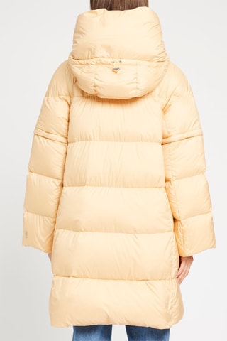 Doudoune midi à capuche Beige