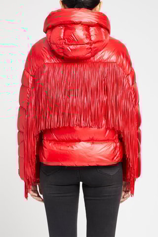 Gewatteerde Jas met Capuchon Rood