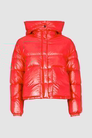 Gewatteerde Jas met Capuchon Rood