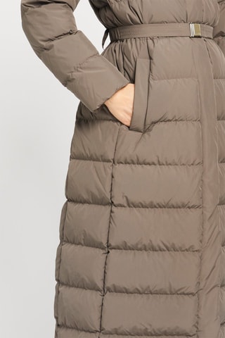 Doudoune longue à capuche Taupe