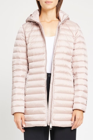 Doudoune midi à capuche Rose pâle