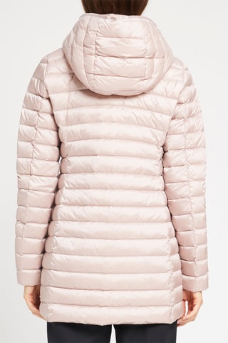 Doudoune midi à capuche Rose pâle