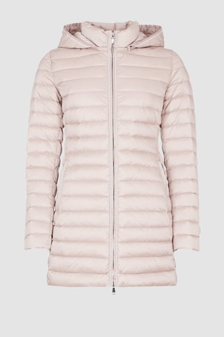 Doudoune midi à capuche Rose pâle
