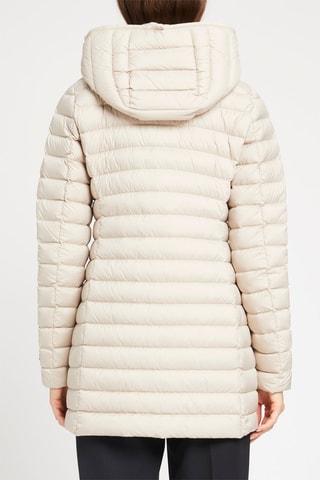 Doudoune midi à capuche Beige