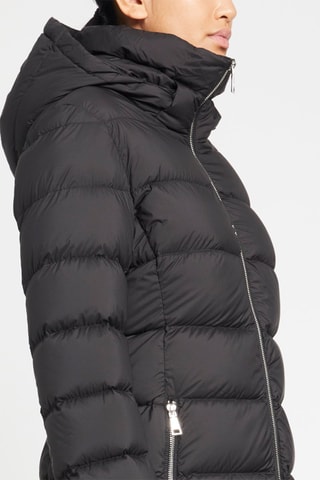 Doudoune midi à capuche Noir