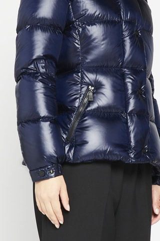 Gewatteerde Jas met Capuchon Marineblauw