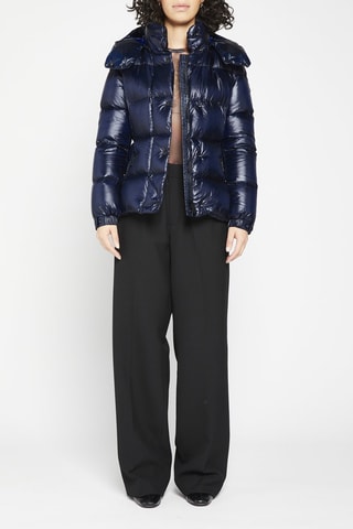 Gewatteerde Jas met Capuchon Marineblauw