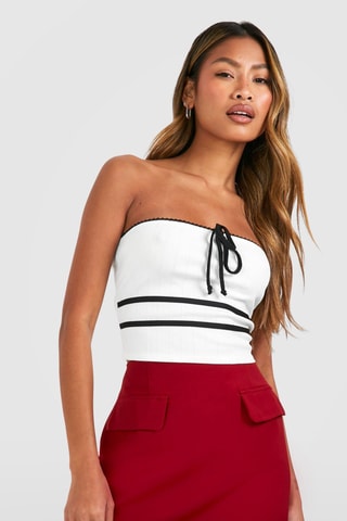 Bustier crop top - Wit