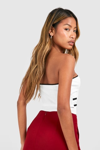 Bustier crop top - Wit