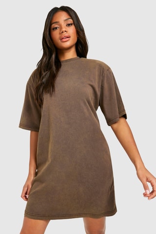Vestido t-shirt - Castanho