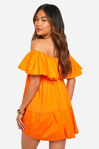 Jurk met Ruches - Oranje