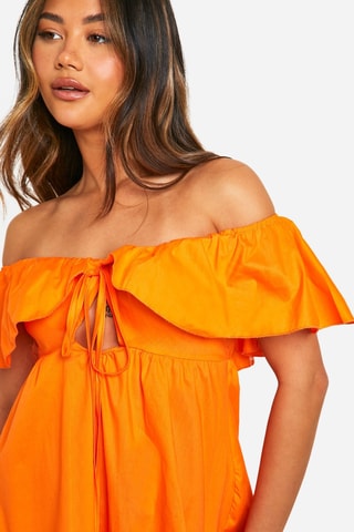 Jurk met Ruches - Oranje