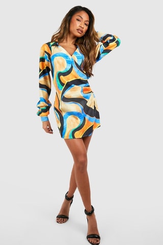 Robe portefeuille - Orange