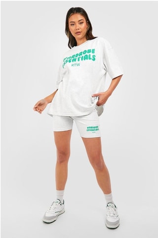 T-shirt Oversized en Short - Gemêleerd Lichtgrijs