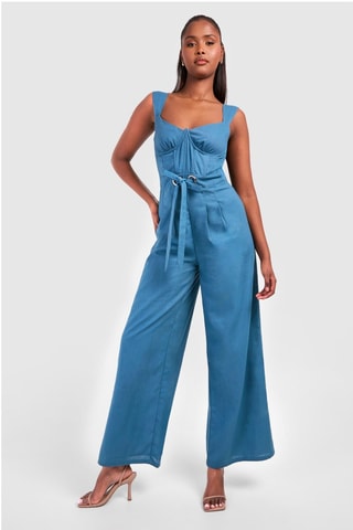 Linnen Jumpsuit - Blauw