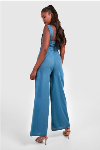 Linnen Jumpsuit - Blauw