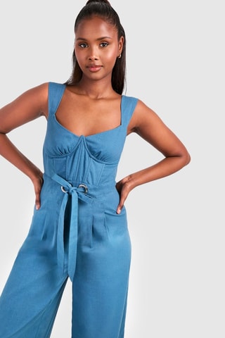 Linnen Jumpsuit - Blauw