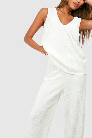 Top en Broek Wide Legs - Ecru
