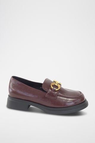 Mocassins met Hak - Bordeauxrood