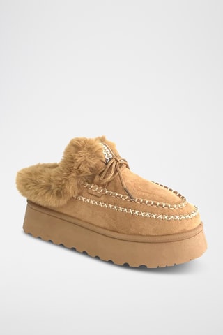 Gevoerde Platform Mocassins - Camel