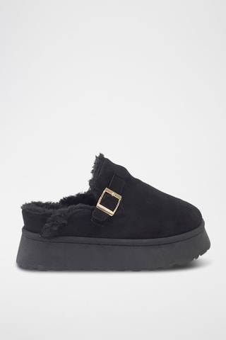 Gevoerde Platform Clogs - Zwart