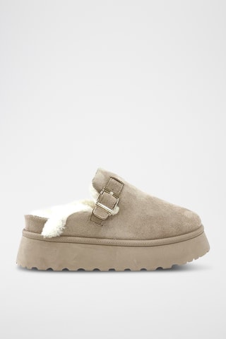 Gevoerde Platform Clogs - Kaki
