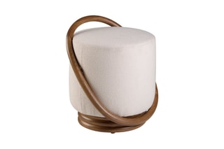 Pouf - Blanc et naturel