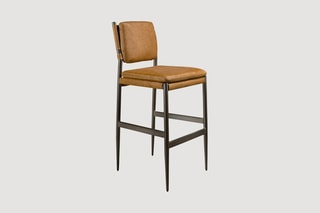 Tabouret de bar en cuir - 49 x 55 x 112 cm