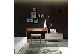 Tabouret - 
Gris et imitation noyer