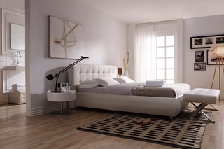 Banc de lit Blanc et argenté