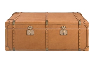 Banc-coffre - Marron - En cuir