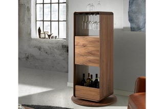 Meuble de bar pivotant - Imitation noyer