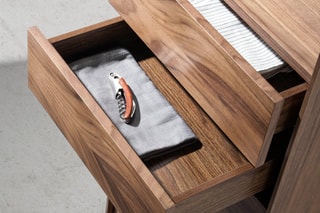 Meuble de bar pivotant - Imitation noyer