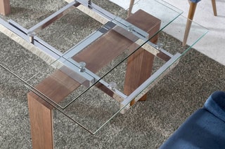 Table à manger extensible - Naturel et transparent