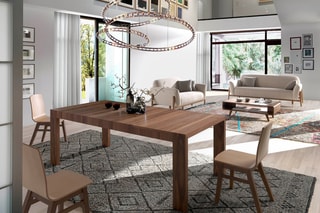 Table à manger extensible en noyer - 160 à 260 cm